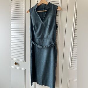 Ann Taylor Split Neck Belted Work Dress